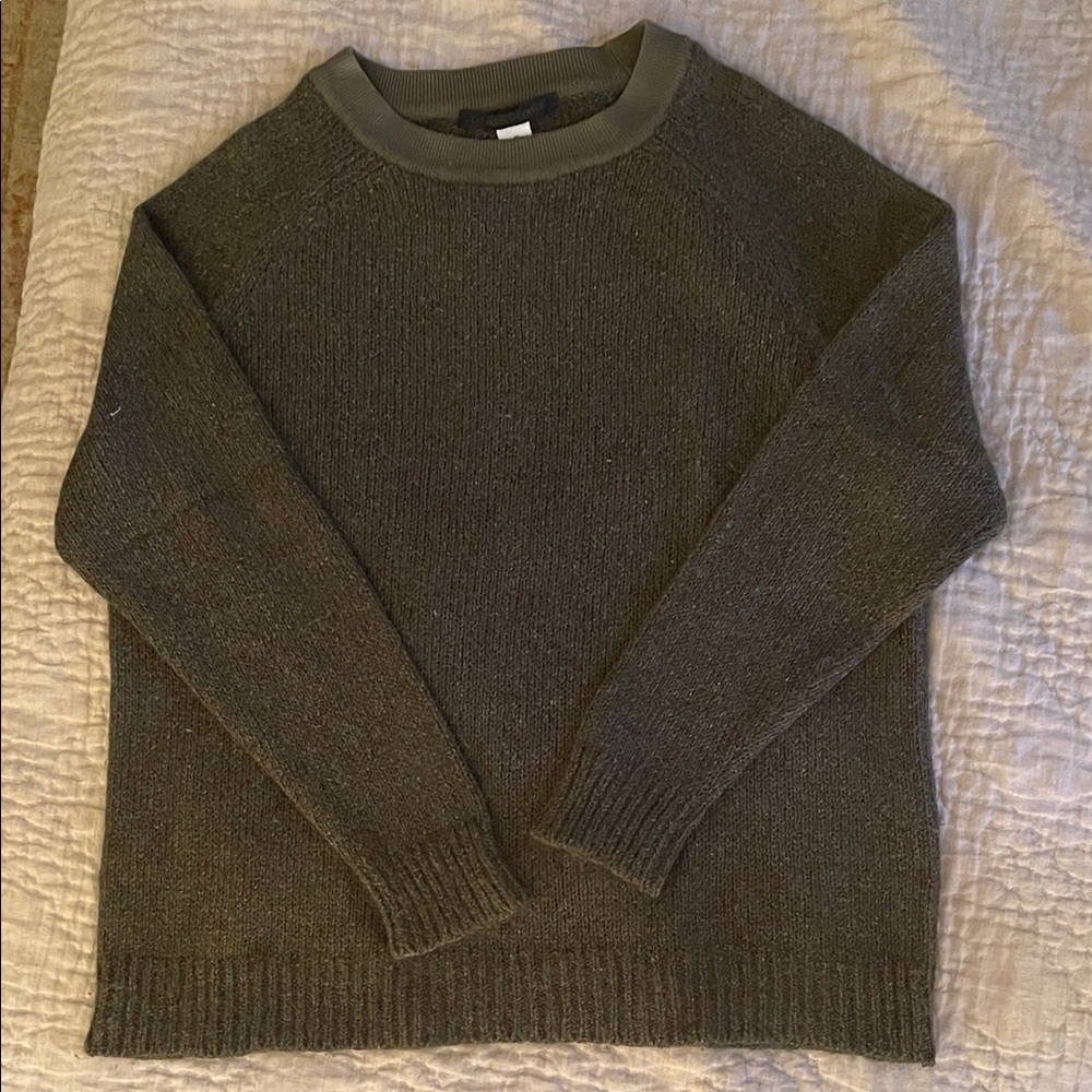 Classic Olive Crew Neck Sweater